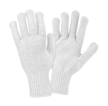 West Chester K708SKBSW White on White PVC Dotted Both Sides String Knit Gloves